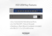 Netgear XS512EM-100EUS 12-Port 10G-Gigabit/Multi-Gigabit Ethernet Switch Network Switch Netgear