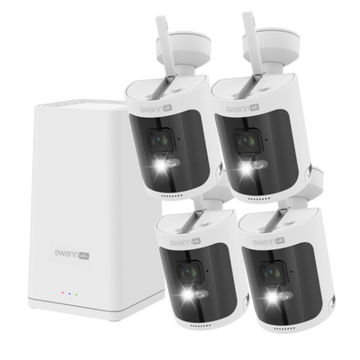 Swann AllSecure4K+ Wireless Security Kit with 4 x 4K Wire-Free Cameras & Power Hub | SWNVK-AS4KH4-EU Video Surveillance Kit Swann