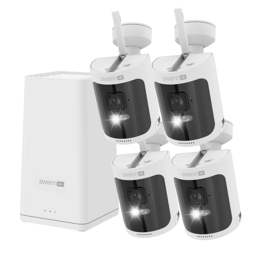 Swann AllSecure4K+ Wireless Security Kit with 4 x 4K Wire-Free Cameras & Power Hub | SWNVK-AS4KH4-EU Video Surveillance Kit Swann