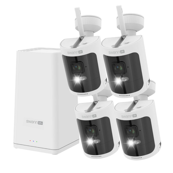 Swann AllSecure4K+ Wireless Security Kit with 4 x 4K Wire-Free Cameras & Power Hub | SWNVK-AS4KH4-EU Video Surveillance Kit Swann