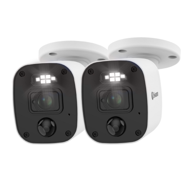 Swann Home 2K DVR Audio/Video Flashing & Spotlight Add-On Bullet Camera 2 Pack | SWPRO-2KMQBPK2-EU Security Camera Swann