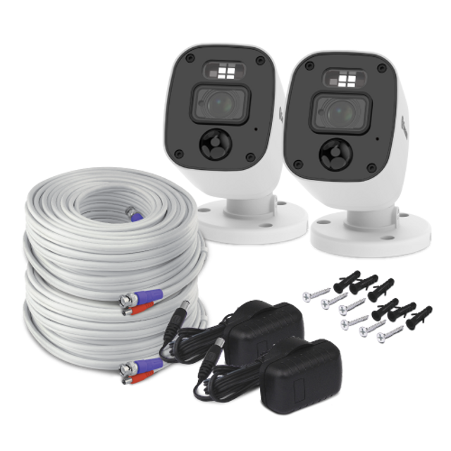 Swann Home 2K DVR Audio/Video Flashing & Spotlight Add-On Bullet Camera 2 Pack | SWPRO-2KMQBPK2-EU Security Camera Swann