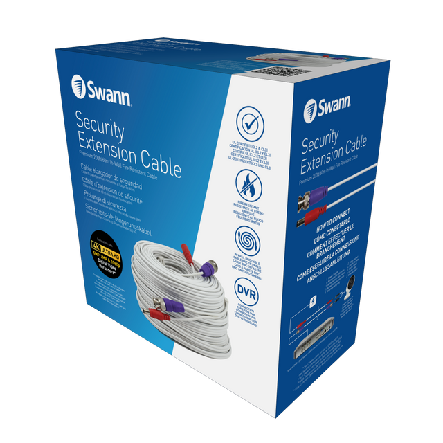 Swann Security Extension Cable 200ft/60m | SWPRO-60ULCBL-GL Coaxial Cable Swann