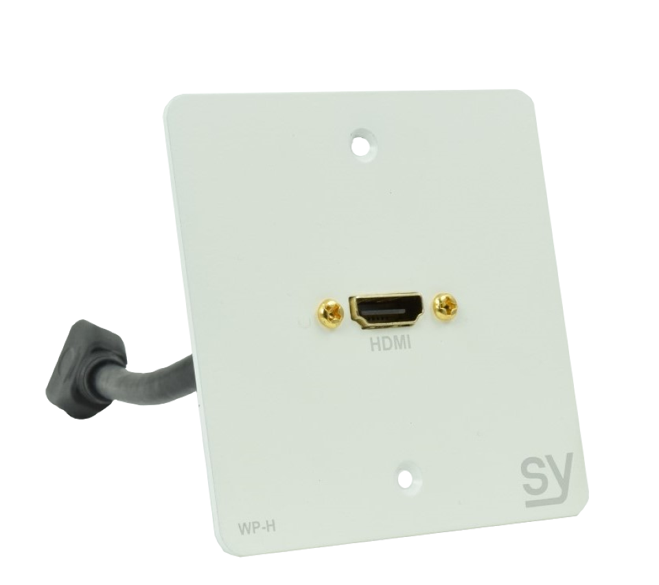 SY Electronics HDMI Single Gang Wall Plate – EU White Finish | SY-WP-H-EW