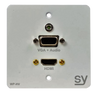 SY Electronics HDMI & VGA EU Single Gang Wall Plate with Audio - White | SY-WP-HV-EW