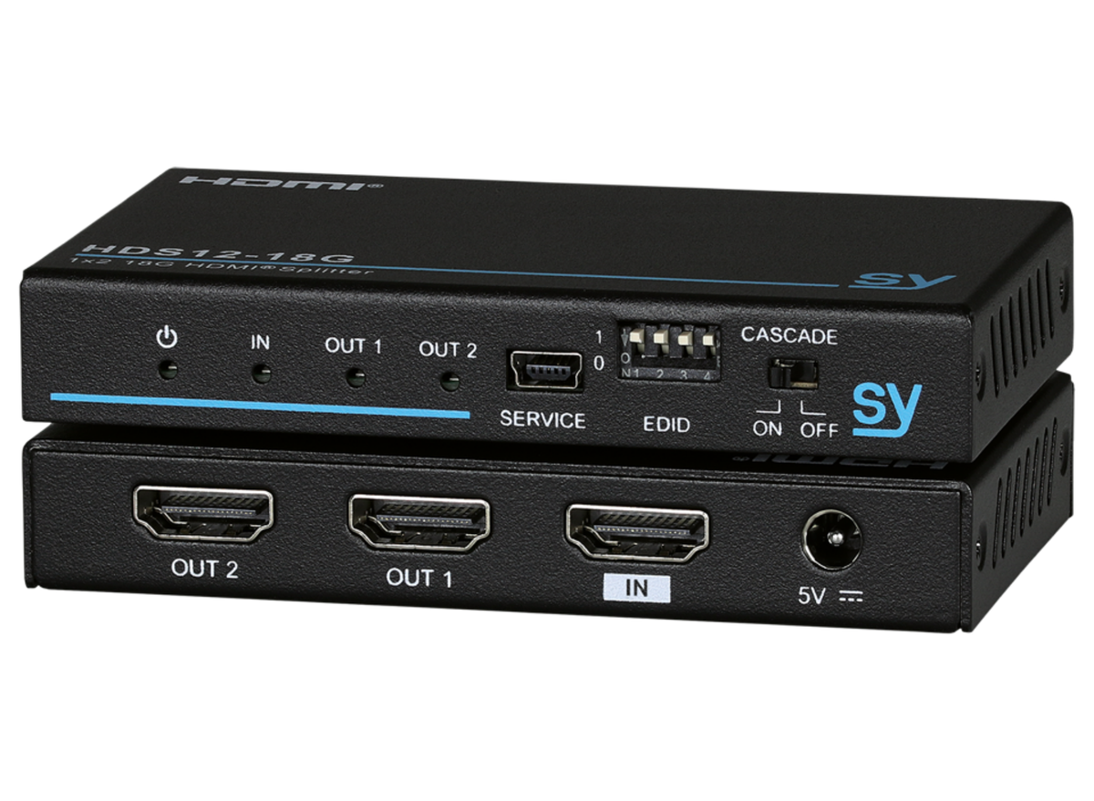SY Electronics 1x2 HDMI 2.0 4K60 HDR Splitter with Auto Downscaling | SY-HDS12-18G Video Splitters SY Electronics