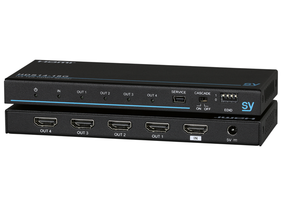 SY Electronics 1x4 HDMI 2.0 4K60 HDR Splitter with Auto Downscaling | SY-HDS14-18G Video Splitters SY Electronics
