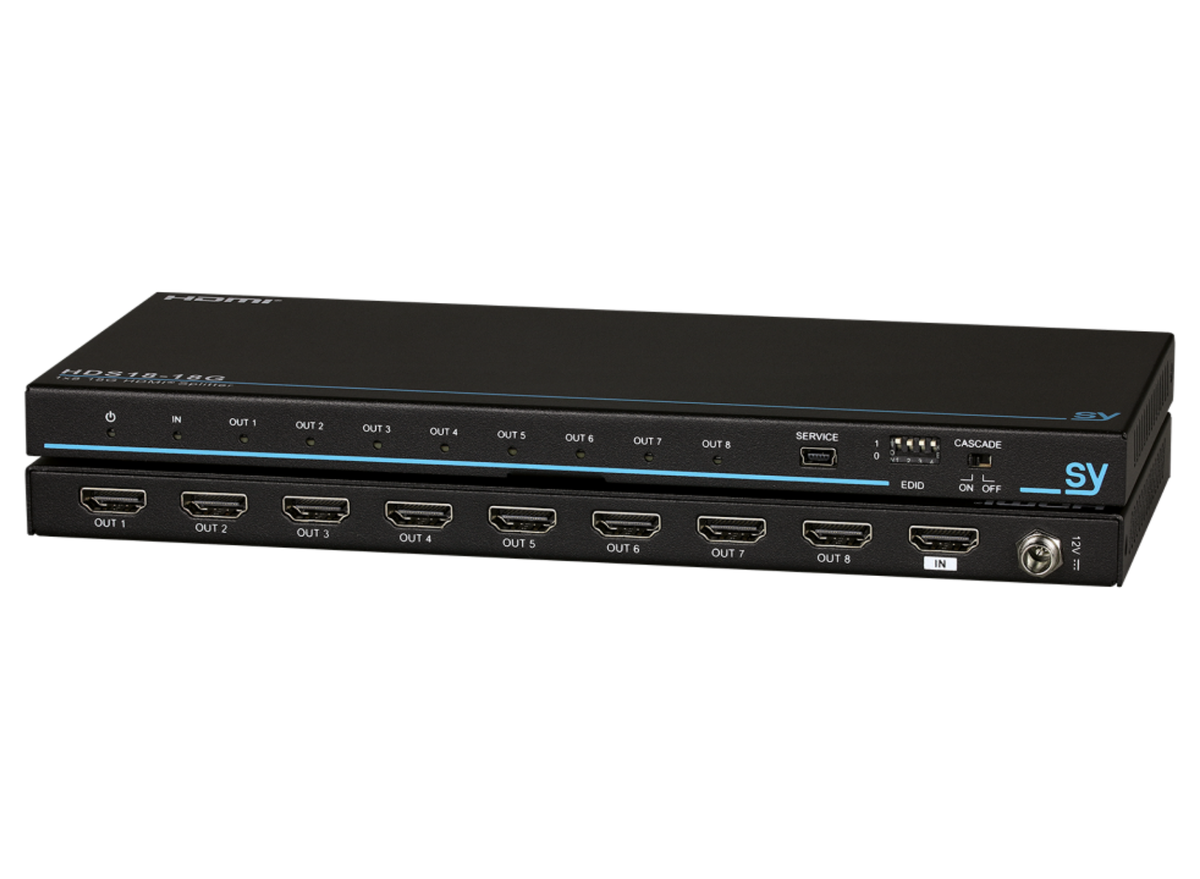 SY Electronics 1x8 HDMI 2.0 4K60 HDR Splitter with Auto Downscaling | SY-HDS18-18G Splitter SY Electronics