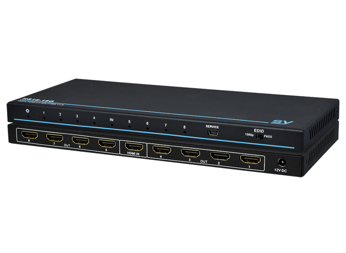 SY Electronics 1x8 HDMI 2.0 4K60 Splitter with Smart EDID Management | SY-HS18-18G Video Splitters SY Electronics