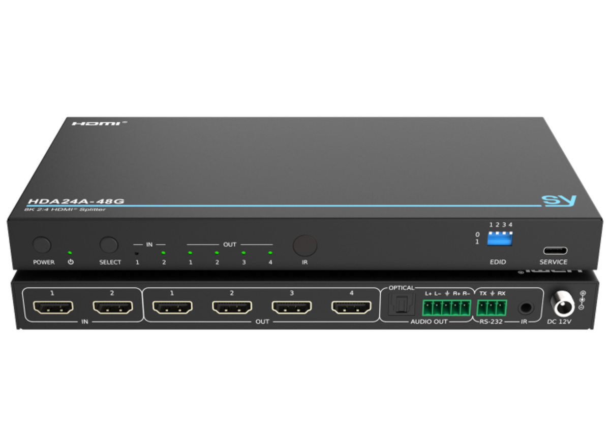 SY Electronics 2x4 HDMI 2.1 8K60 Splitter with 48Gbps & HDR | SY-HDA24A-48G Video Splitters SY Electronics