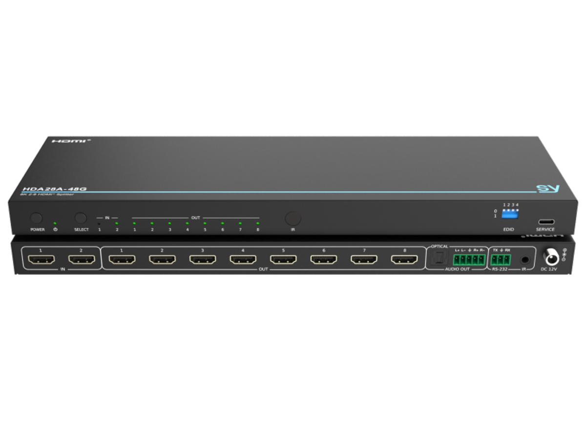 SY Electronics 2x8 HDMI 2.1 8K60 Splitter with 48Gbps & HDR | SY-HDA28A-48G Video Splitters SY Electronics