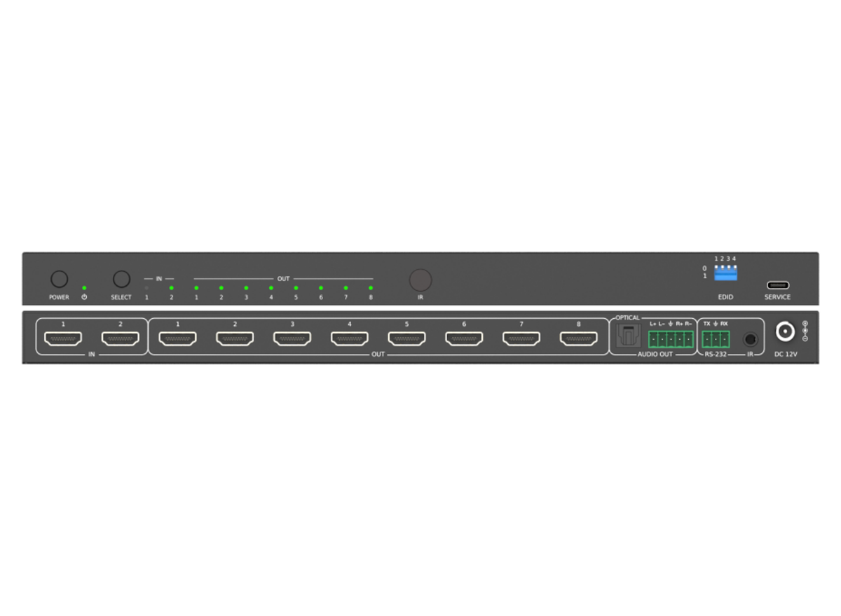 SY Electronics 2x8 HDMI 2.1 8K60 Splitter with 48Gbps & HDR | SY-HDA28A-48G Video Splitters SY Electronics