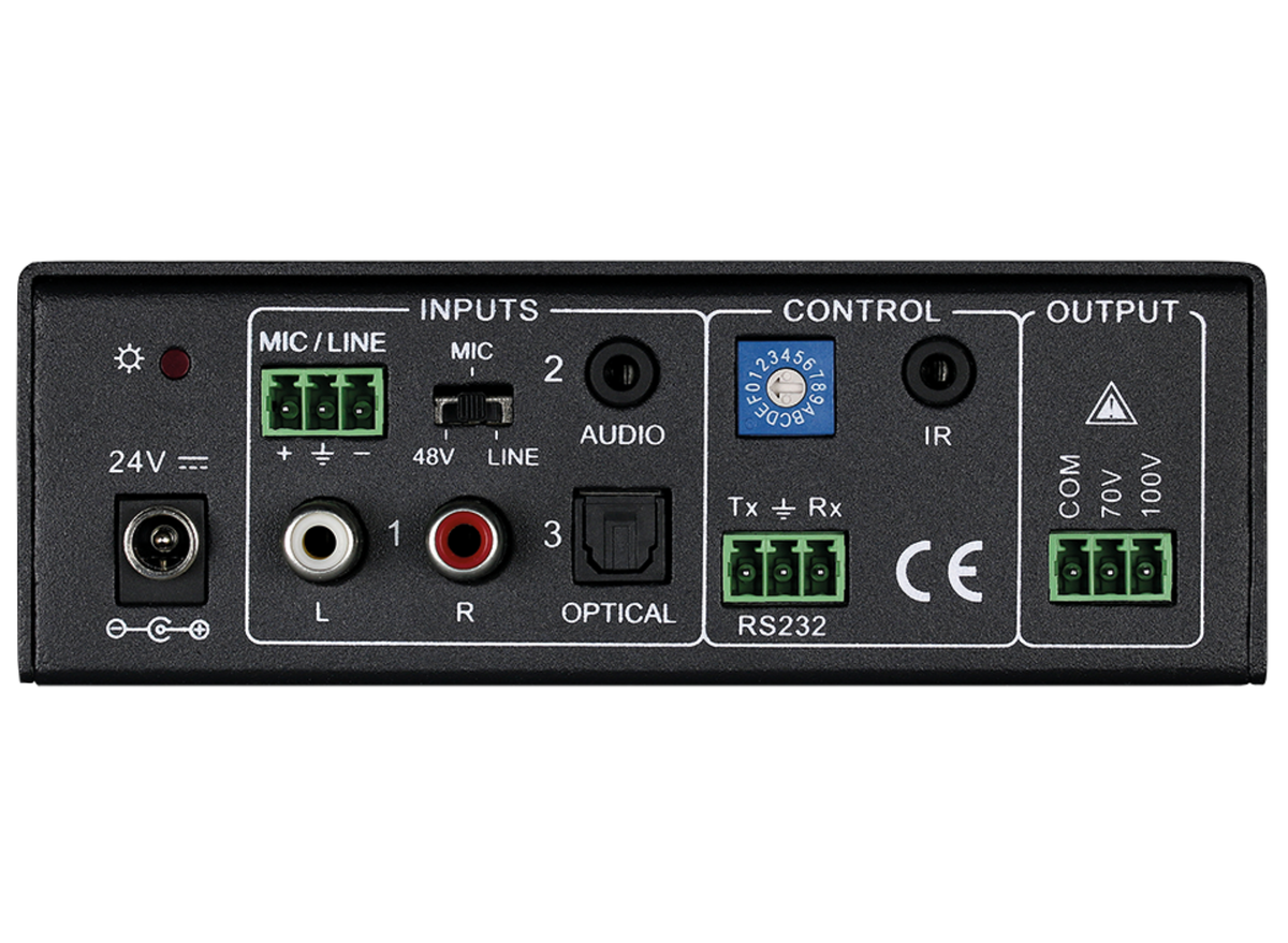 SY Electronics 40W 70/100V Line Amplifier with RS232 & Mic Mixer | SY-3A-40W Audio Amplifier SY Electronics