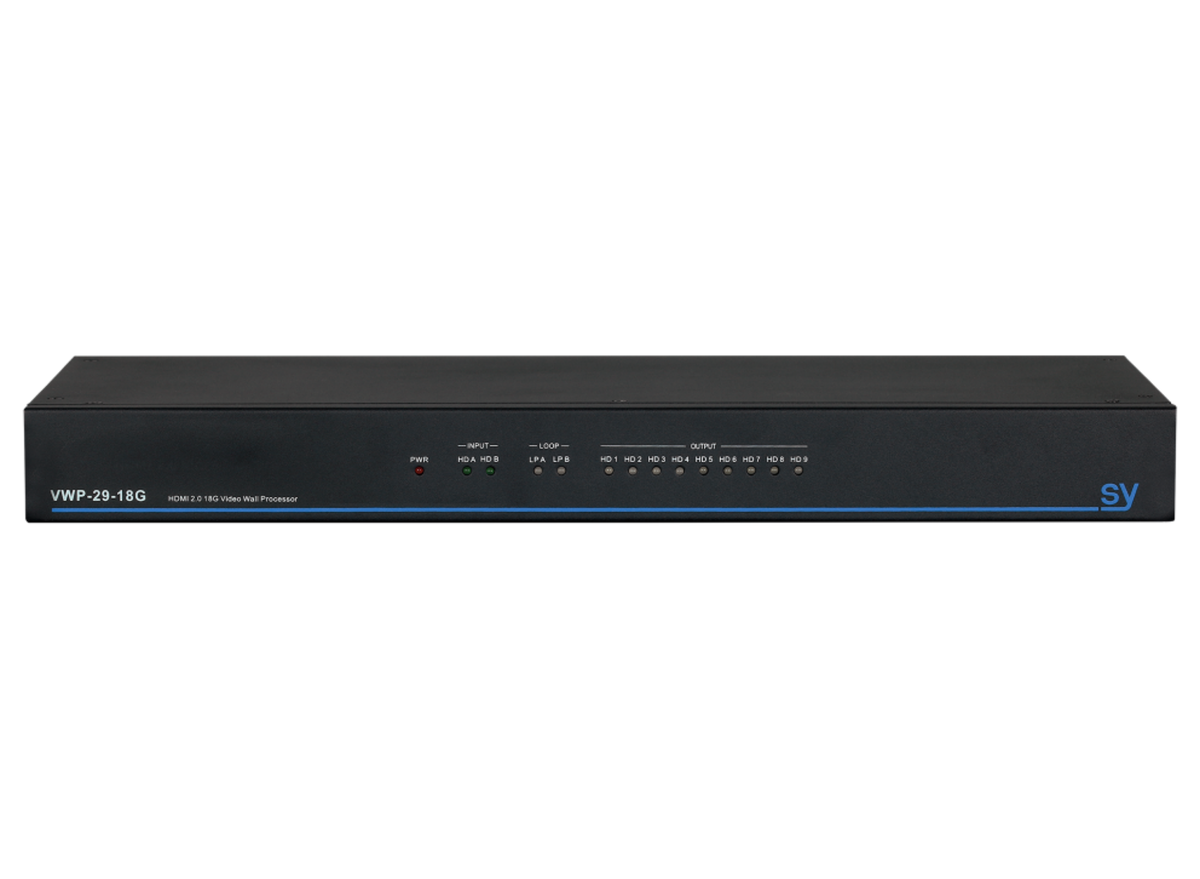 SY Electronics 4K60 3x3 Video Wall Processor with 9 HDMI Outputs | SY-VWP-29-18G