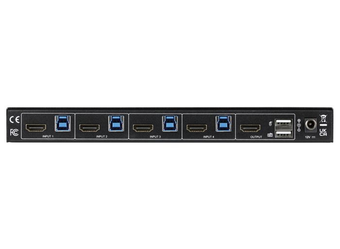 SY Electronics 4x1 HDMI 2.0 4K60 KVM Switcher with USB 3.0 & Hotkey Control | SY-KVM41-U3-18G KVM Extender SY Electronics