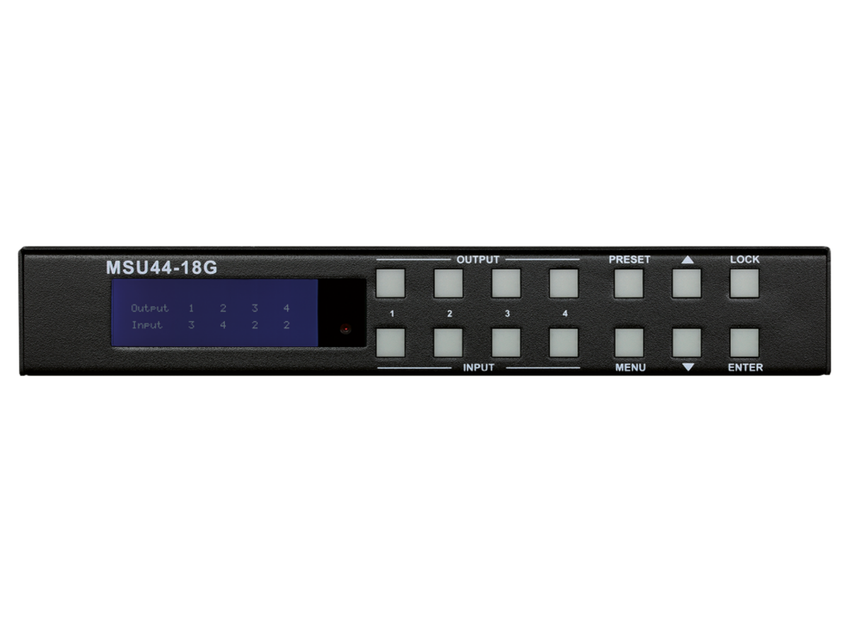 SY Electronics 4x4 HDMI 2.0 18G Matrix Switcher with 4K Scaling | SY-MSU-44-18G