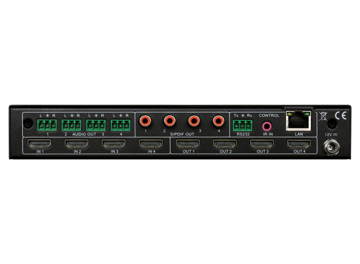 SY Electronics 4x4 HDMI 2.0 18G Matrix Switcher with 4K Scaling | SY-MSU-44-18G