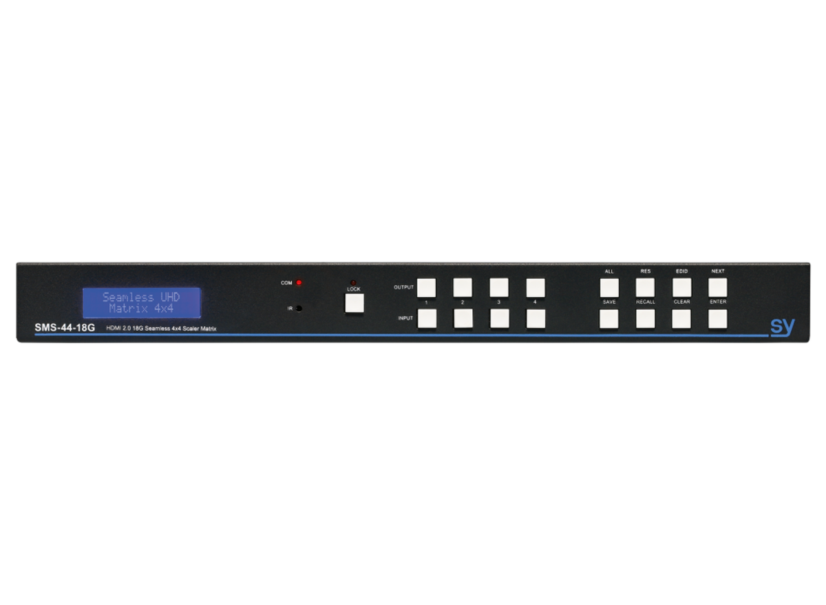SY Electronics 4x4 HDMI 2.0 Seamless Matrix & Video Wall Processor | SY-SMS44-18G