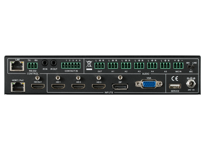 SY Electronics 5x1 HDMI 2.0 4K Presentation Switcher with HDBaseT, Scaler & Audio Mixing | SY-MFS51-18G Video Switch SY Electronics