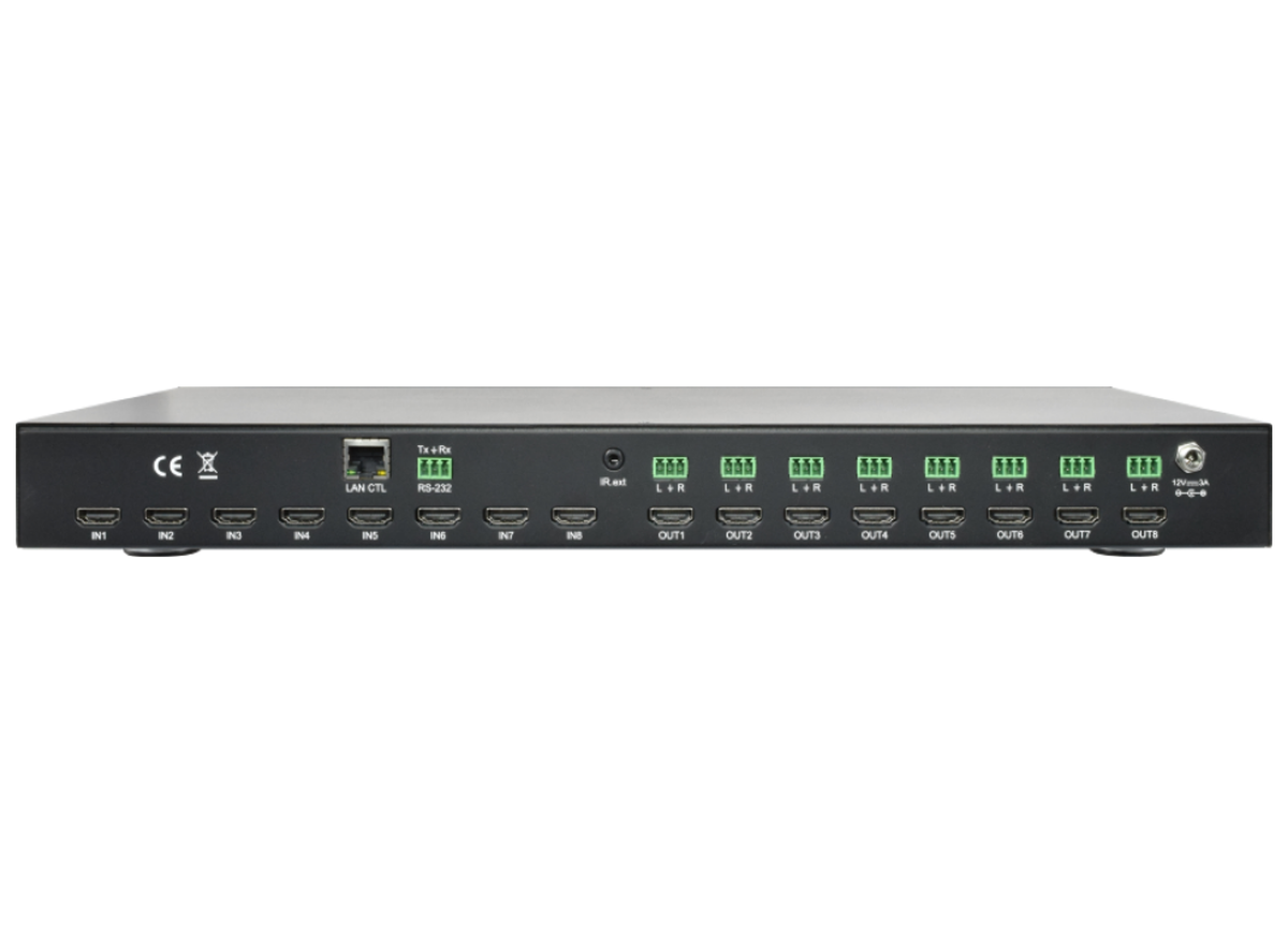 SY Electronics 8x8 HDMI 1.4b 4K60 Matrix Switcher with Audio De-Embedding | SY-MUHD-88