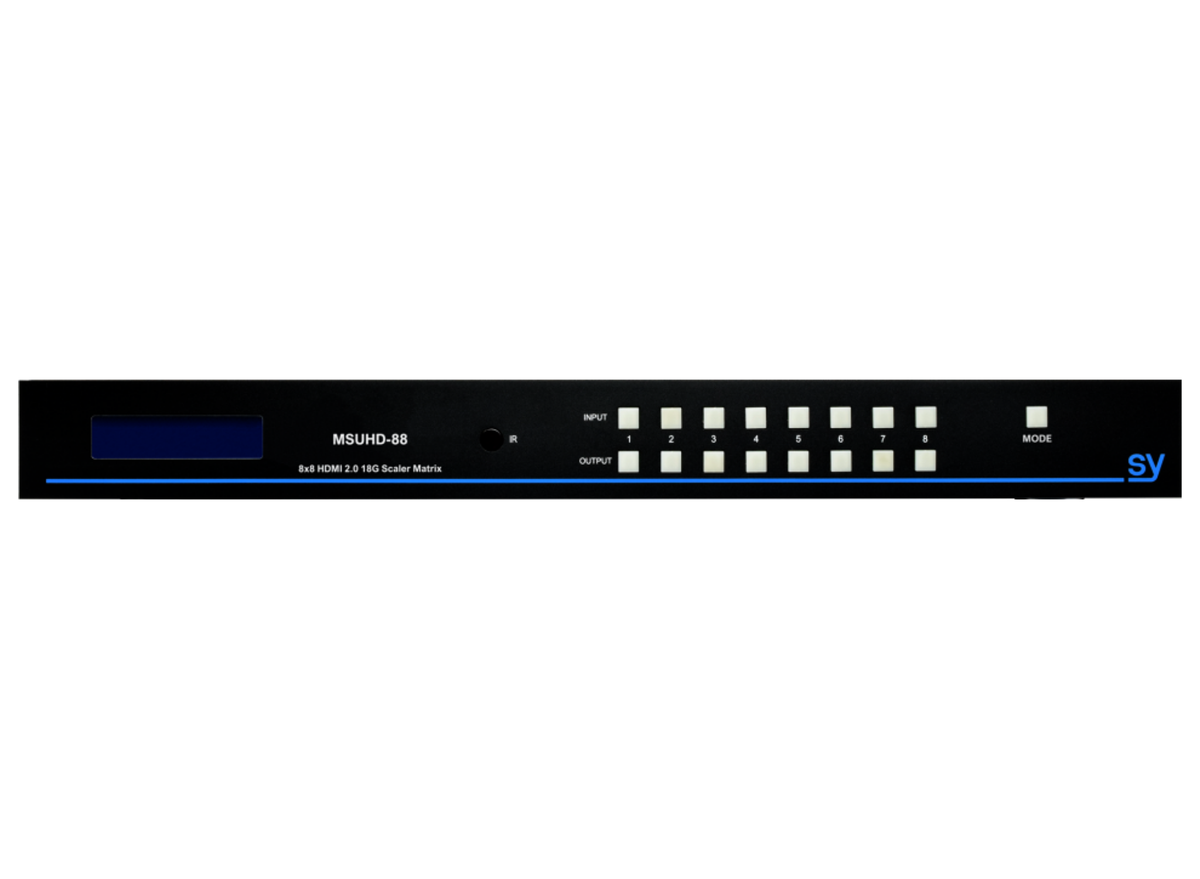 SY Electronics 8x8 HDMI 2.0 18G Scaler Matrix with HDR | SY-MSUHD-88