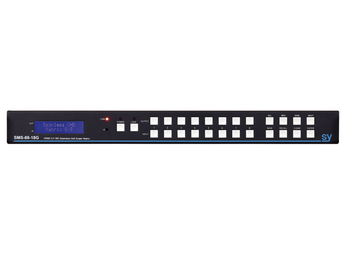 SY Electronics 8x8 HDMI 2.0 Seamless Matrix & Video Wall Processor | SY-SMS88-18G
