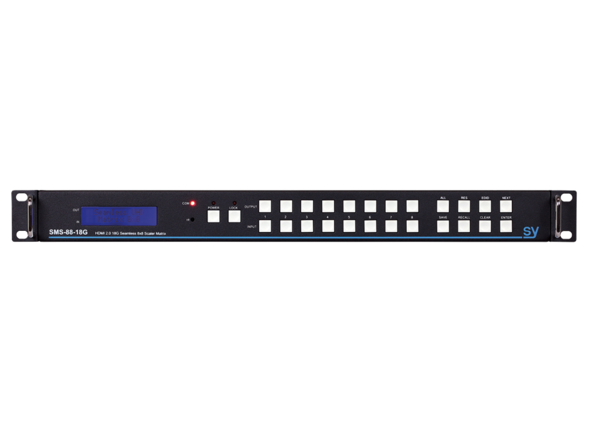 SY Electronics 8x8 HDMI 2.0 Seamless Matrix & Video Wall Processor | SY-SMS88-18G