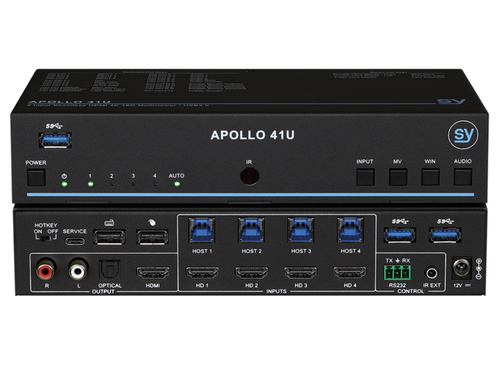 SY Electronics 4x1 4K60 KVM Switcher & Multiviewer | SY-APOLLO-41U Switches SY Electronics
