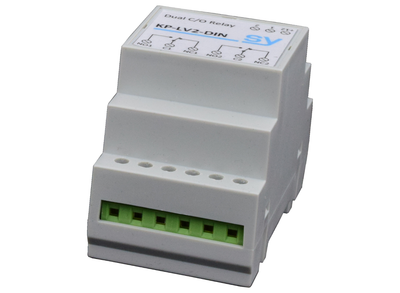 SY Electronics Dual 12V DC 20A DIN Rail Relay with Independent DPDT Outputs | SY-KP-LV2-DIN