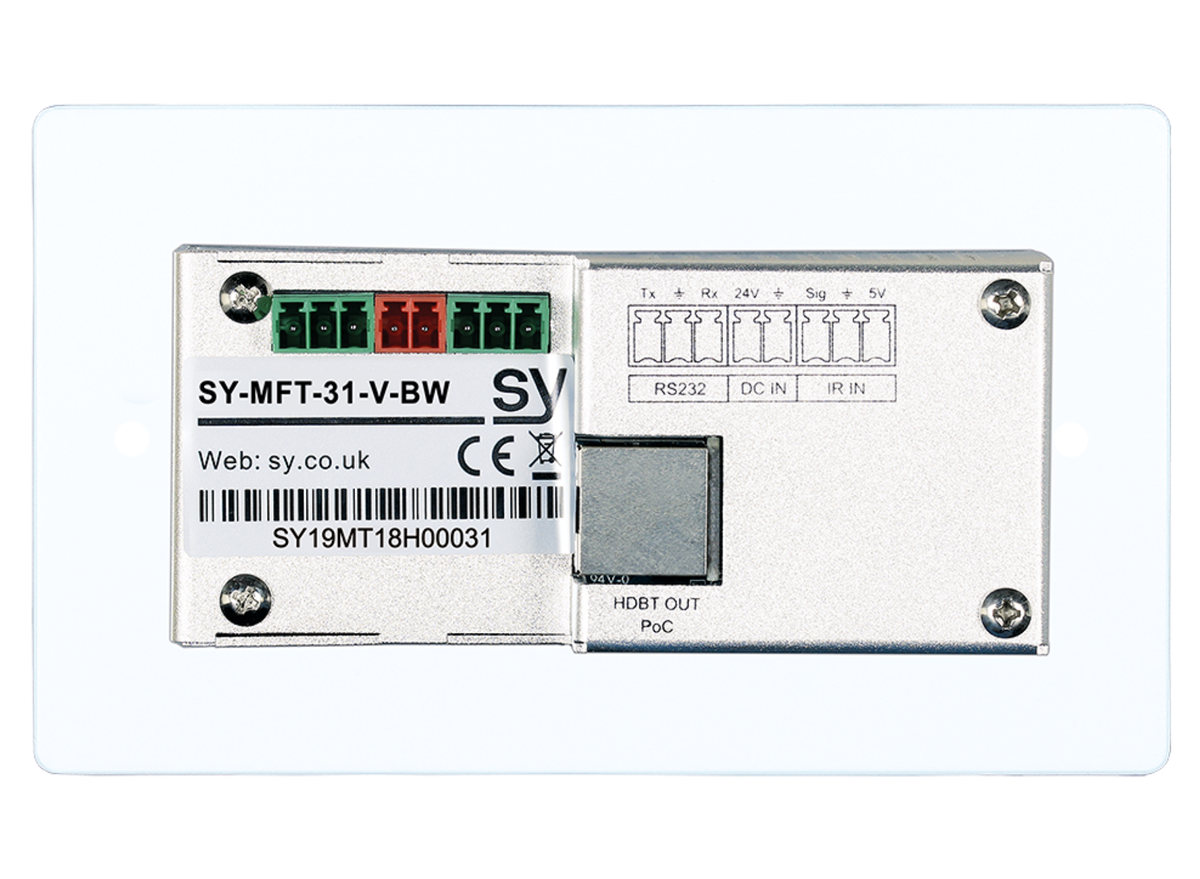 SY Electronics HDMI/VGA 4K HDBaseT Wallplate Transmitter - White | SY-MFT-31V-W AV Extender SY Electronics
