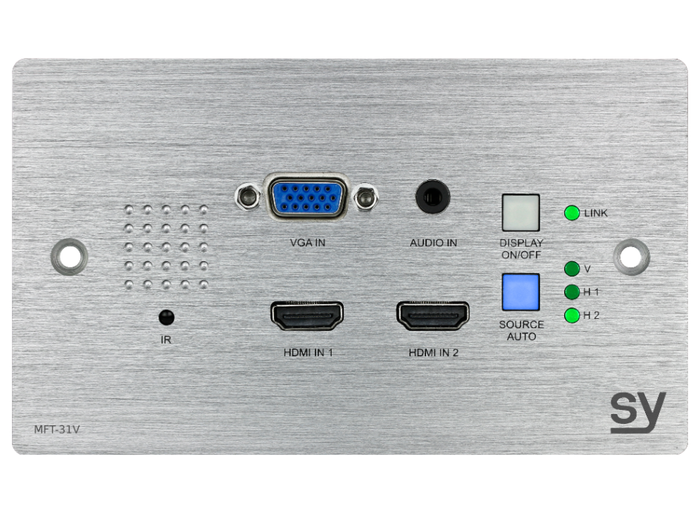 SY Electronics HDMI/VGA 4K HDBaseT Wallplate Transmitter with Scaler | SY-MFT-31V AV Extenders SY Electronics
