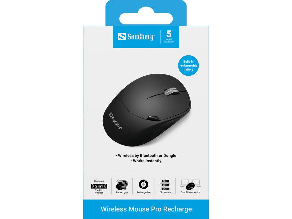 Sandberg Wireless Mouse Pro Recharge | 631-02