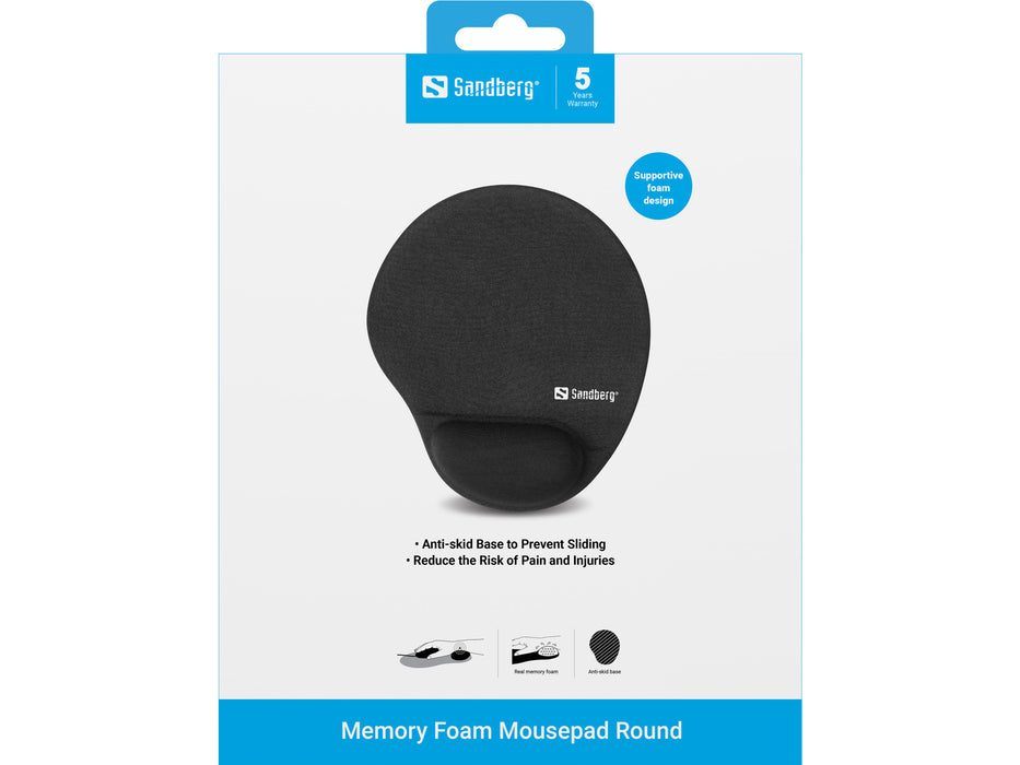 Sandberg Memory Foam Mousepad Round | 520-37