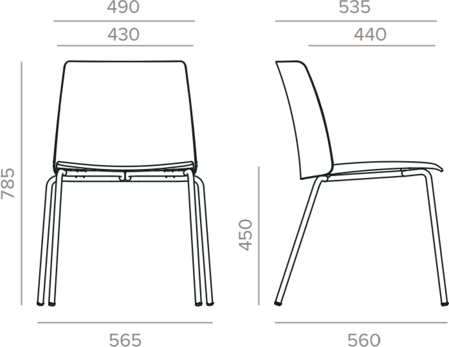 Formetiq B/SCSFP-E4E4 Seattle 4-Leg Chair Chair formetiq