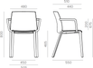 Formetiq B/SCPAP-E4 Palermo 4-Leg Chair with Integrated Arms Chair formetiq