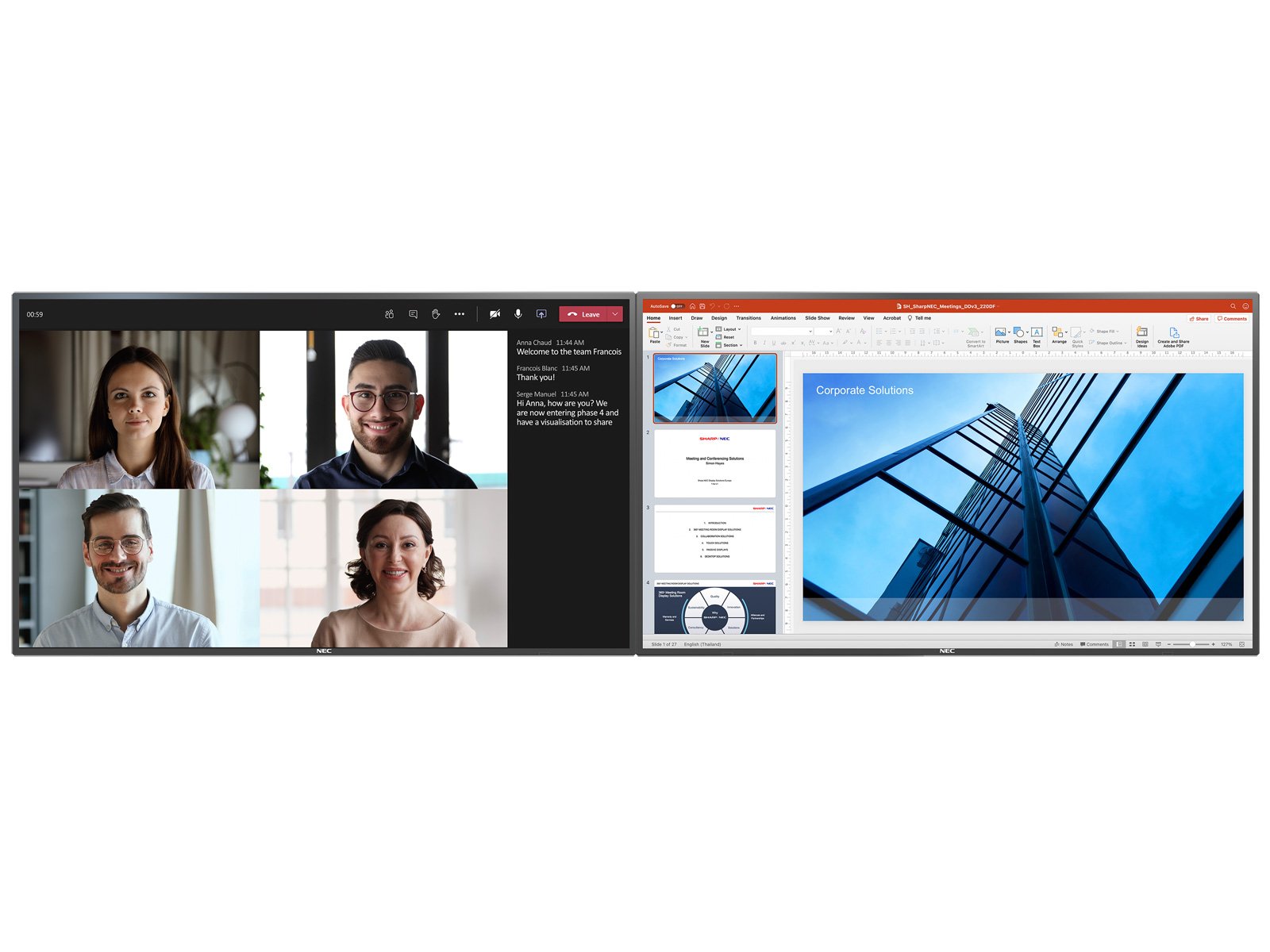 NEC 40001571 65" Du-Co Room System | Get an Enhanced Meeting Experience Interactive Touchscreen Display NEC