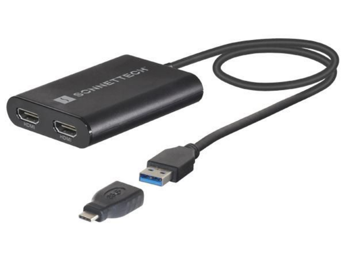 Sonnet DisplayLink Dual-HDMI 4K Adapter for M1 Macs & PCs | USB3-DHDMI Adapter / Converter Sonnet