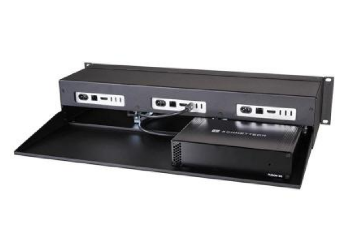 Sonnet RackMac mini (2024+) Accessory Tray – 6" Extension Shelf with Cable Passthrough | RACK-MIN-3X-SLF Rack Accessories Sonnet