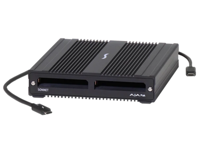 Sonnet SF3 Series AJA PAK Media Pro Card Reader – Dual-Slot Thunderbolt 3, 1030MB/s | SF3-2AJAPK Card Readers Sonnet
