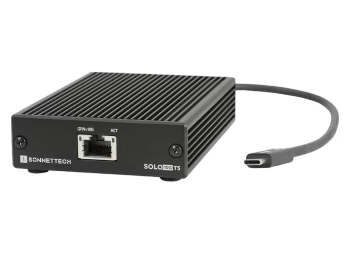 Sonnet Solo10G T5 Thunderbolt 5 to 10GbE Ethernet Adapter – RJ45, 10Gbps, Bus-Powered | SOLO10G-TB5 Adapter / Converter Sonnet