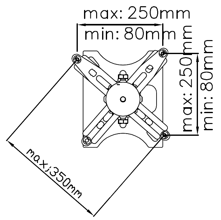Vision TM-CC Close-Coupled Projector Ceiling Mount Projector Mount Vision