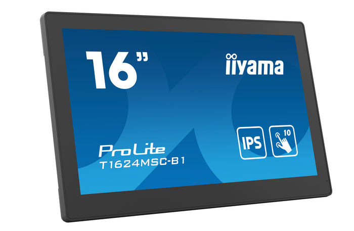 iiyama ProLite T1624MSC-B1 15.6" 10pt PCAP Touch Screen Monitor Touchscreen Monitor iiyama