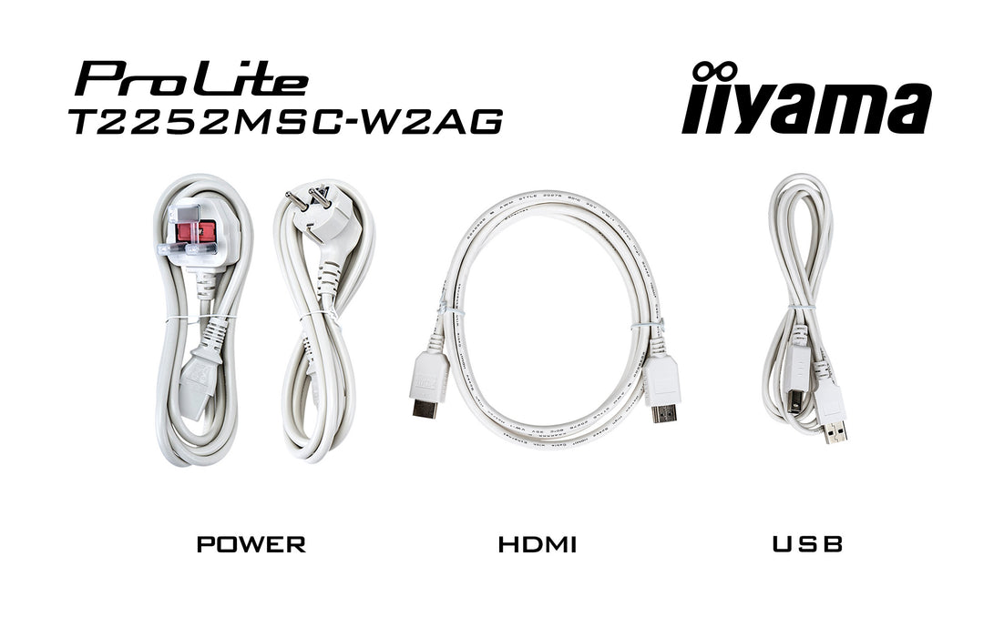 iiyama ProLite T2252MSC-W2AG 21.5" 100Hz 5ms Full HD 10pt Touchscreen Monitor Touchscreen Monitor iiyama