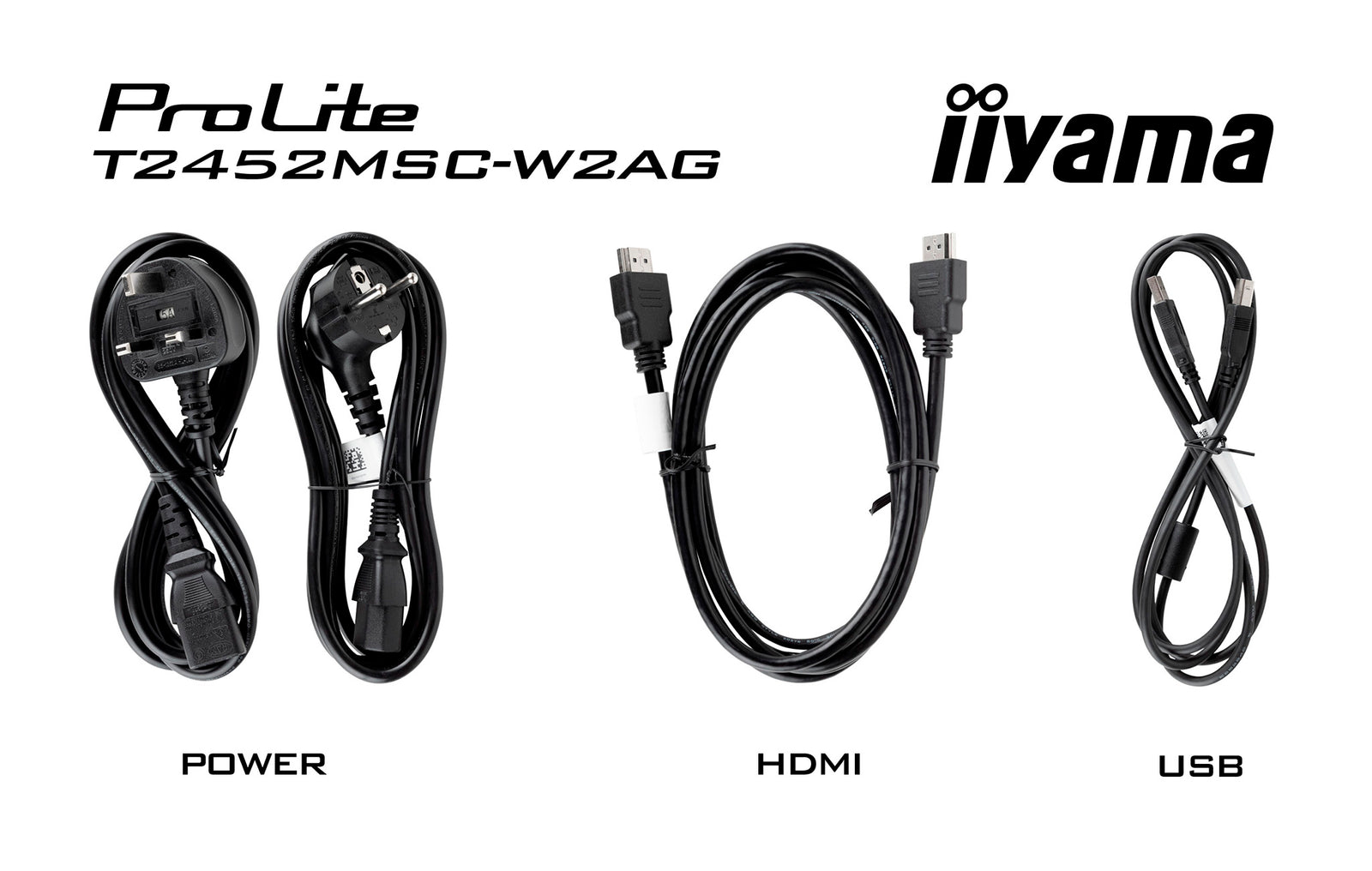 iiyama ProLite T2452MSC-W1AG 24" 100Hz 5ms Full HD 10pt Touchscreen Monitor Touchscreen Monitor iiyama