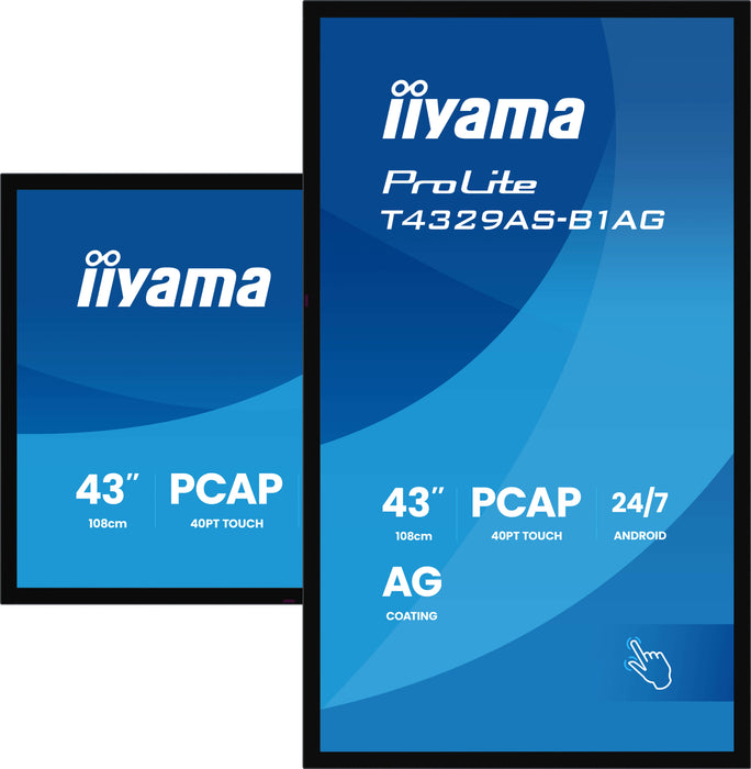 iiyama ProLite T4329AS-B1AG 43" 4K Ultra HD All-in-One PCAP Interactive Display iiyama Interactive Touchscreen Display iiyama