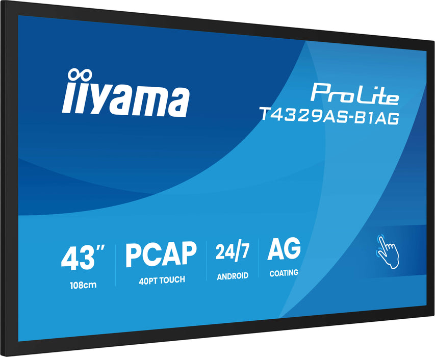 iiyama ProLite T4329AS-B1AG 43" 4K Ultra HD All-in-One PCAP Interactive Display iiyama Interactive Touchscreen Display iiyama
