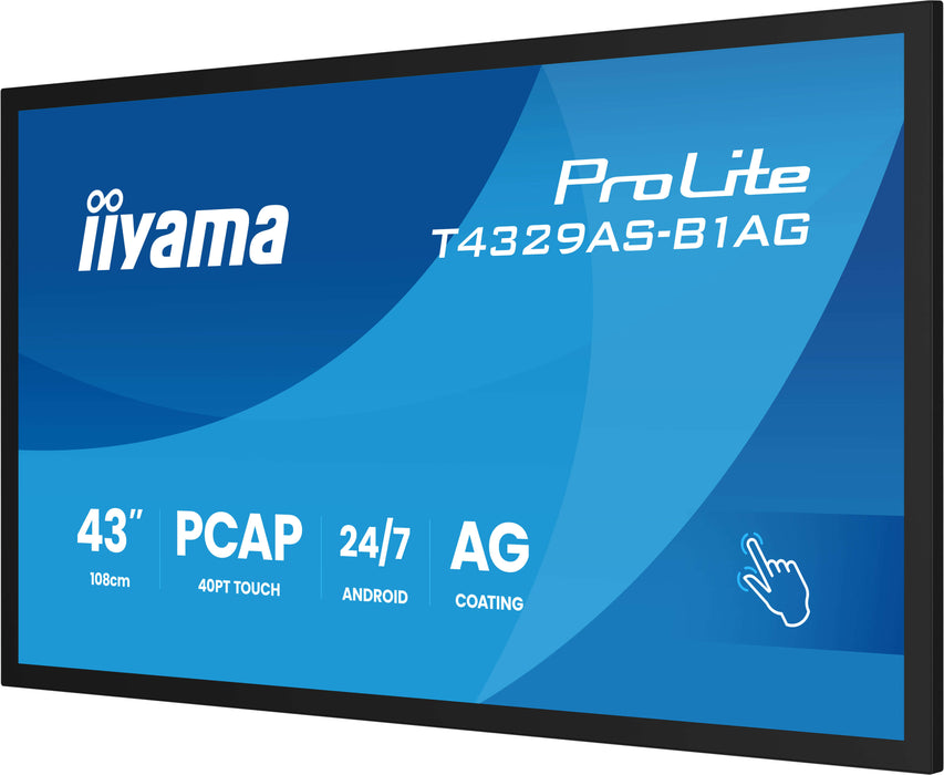 iiyama ProLite T4329AS-B1AG 43" 4K Ultra HD All-in-One PCAP Interactive Display iiyama Interactive Touchscreen Display iiyama