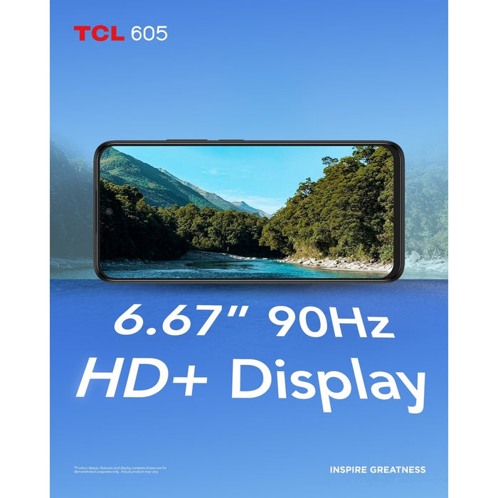 TCL 605 Quartz Blue 6.7" 4GB/128GB Android 15 4G 5200 mAh Smartphone | T517D-2BLCA112 Smartphone TCL