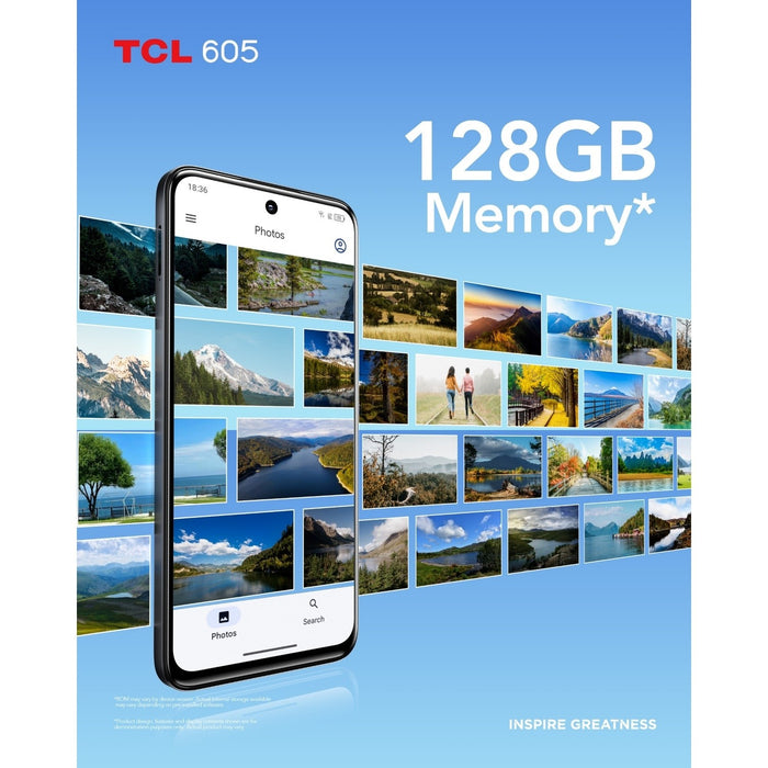 TCL 605 Quartz Blue 6.7" 4GB/128GB Android 15 4G 5200 mAh Smartphone | T517D-2BLCA112 Smartphone TCL