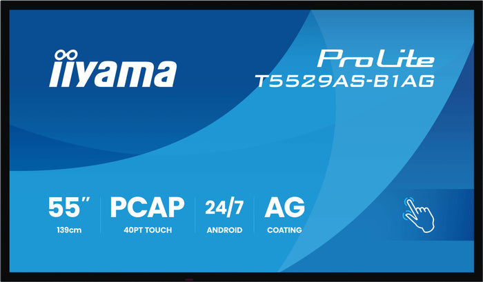 iiyama ProLite T5529AS-B1AG 55" 4K Ultra HD All-in-One PCAP Interactive Display Interactive Touchscreen Display iiyama